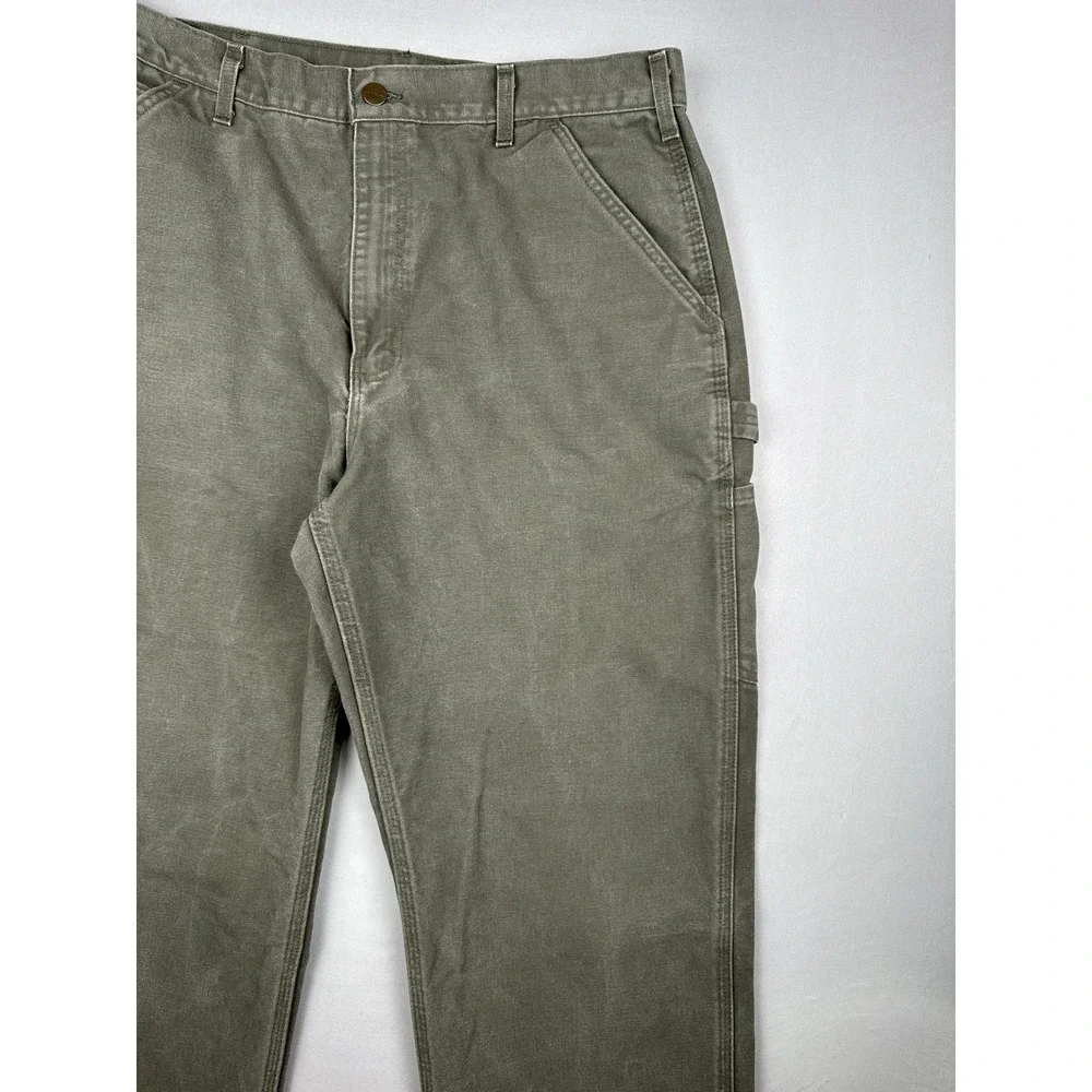 Vintage Carhartt B11 MOS Work Pants 36x36 Moss Green Carpenter Duck Canvas